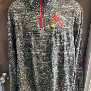 ST. LOUIS CARDINALS Majestic Long Sleeve 1/4 Zip Pullover - 2XL Grey Nice